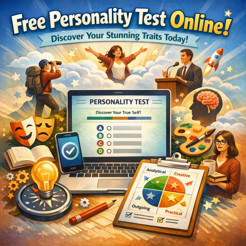 Illustration of Free Personality Test Online: Discover Your Stunning Traits Today!