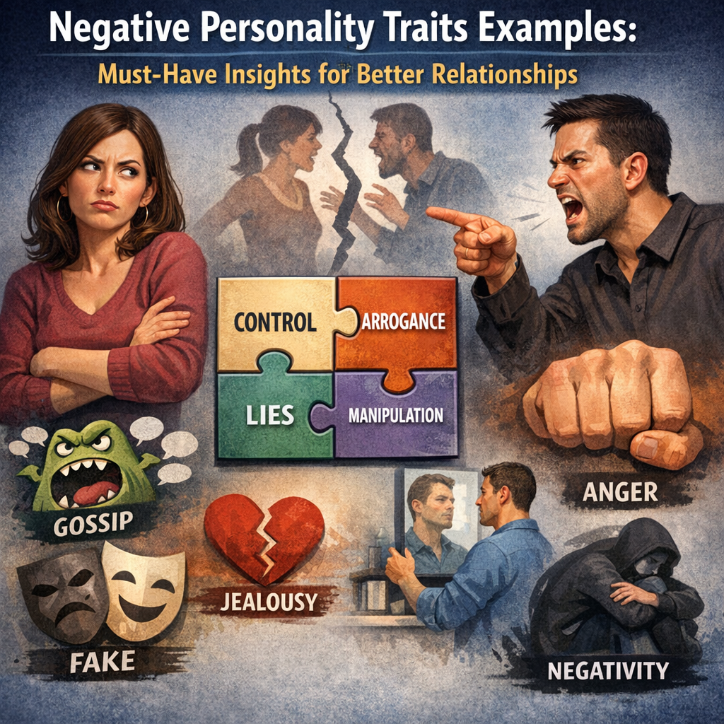 Illustration of Negative Personality Traits Examples: Must-Have Insights for Better Relationships